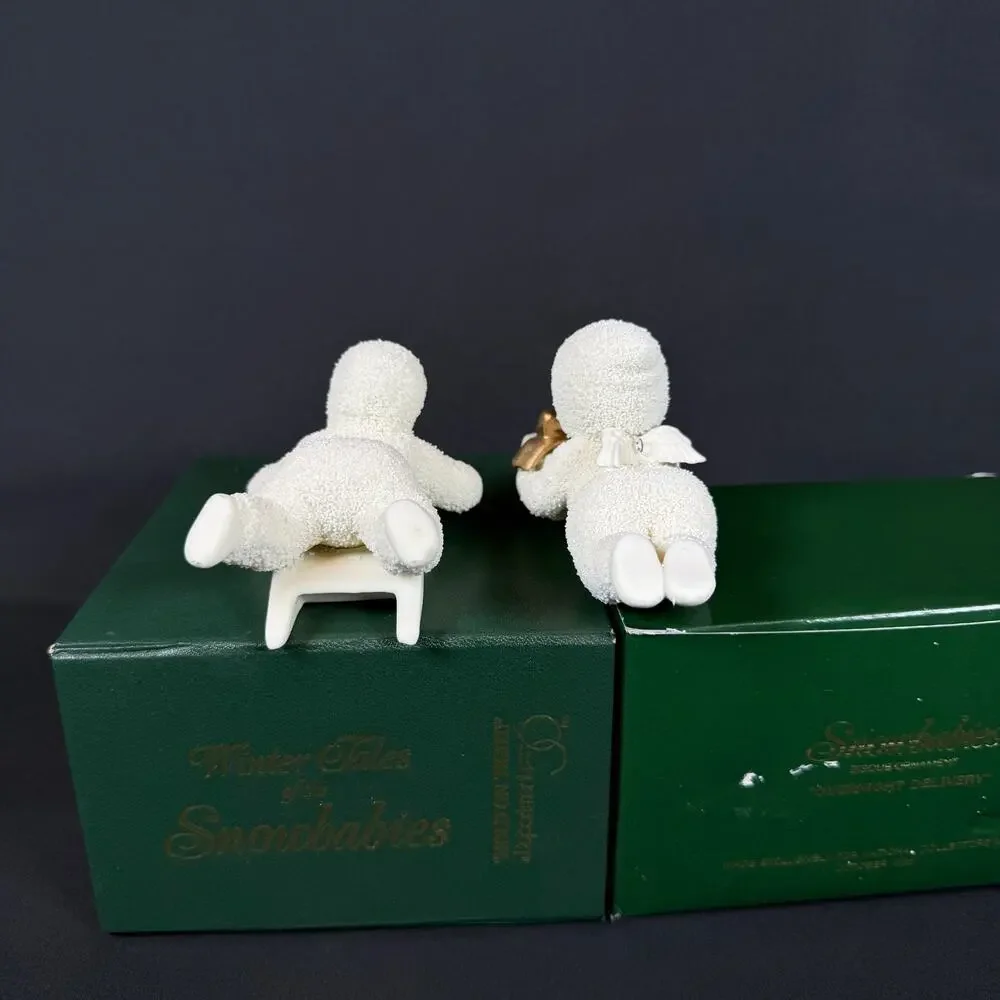 Lot of 2 Department 56 Snowbabies Figurines Sled Gift Winter Tales 759-5 79561